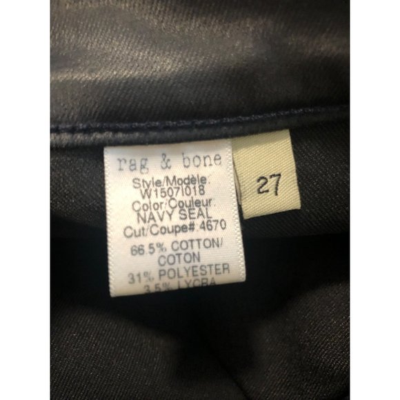 Rag & Bone Coated Legging Zipper Jeans - Size 27 - Picture 12 of 14